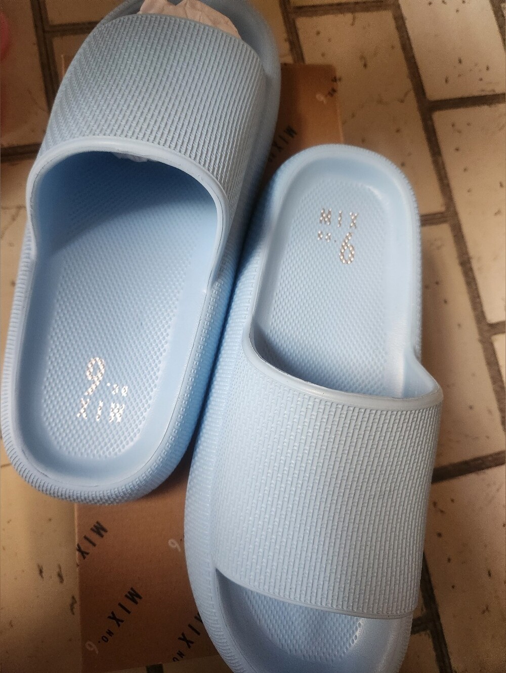 Light Blue Slide Sandals